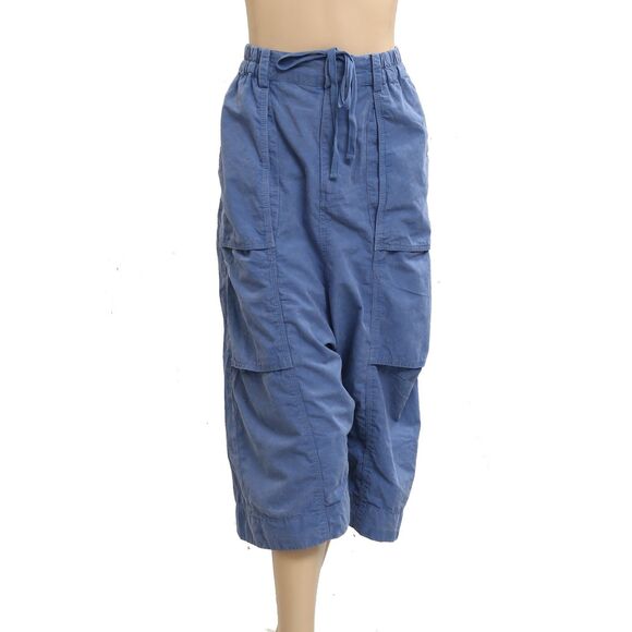 Free People Marbella Crop Harem Pants Slouchy Smocked Oversized Cotton S 283602 - Picture 4 of 8